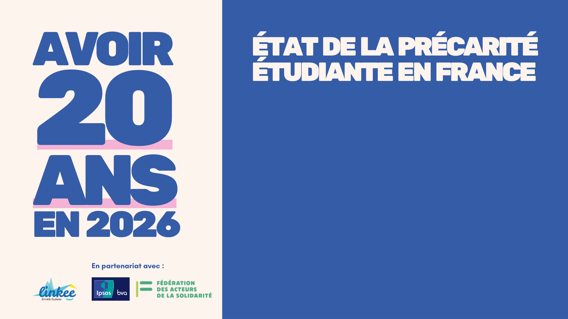 Couverture de l'étude sociologique "Avoir 20 ans en 2026"